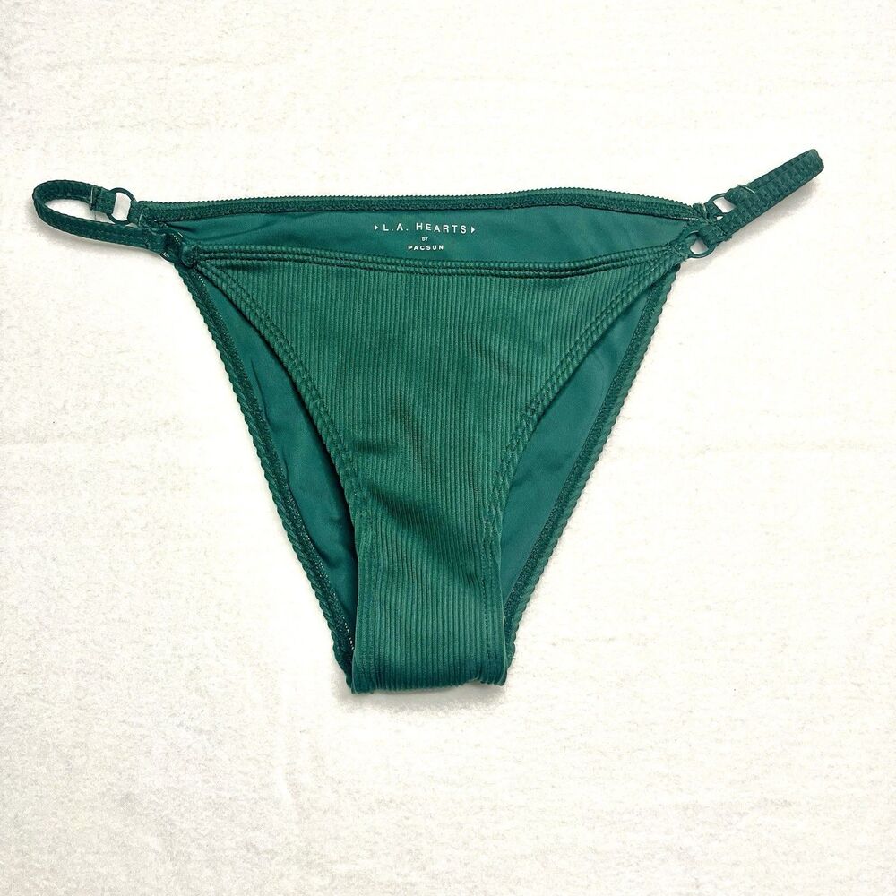 L.A. Hearts by PacSun Green Ribbed Bikini Bottom – Size S